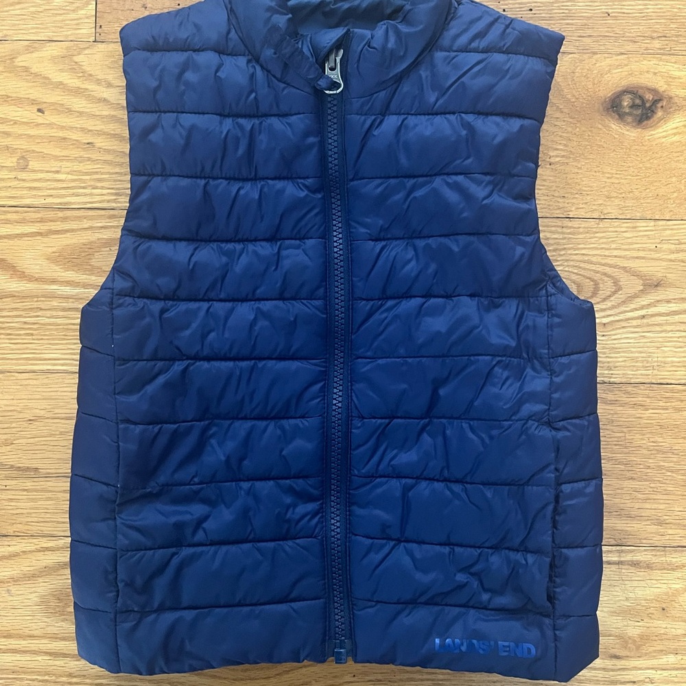 Lands' End Navy Quilted Puffer Vest